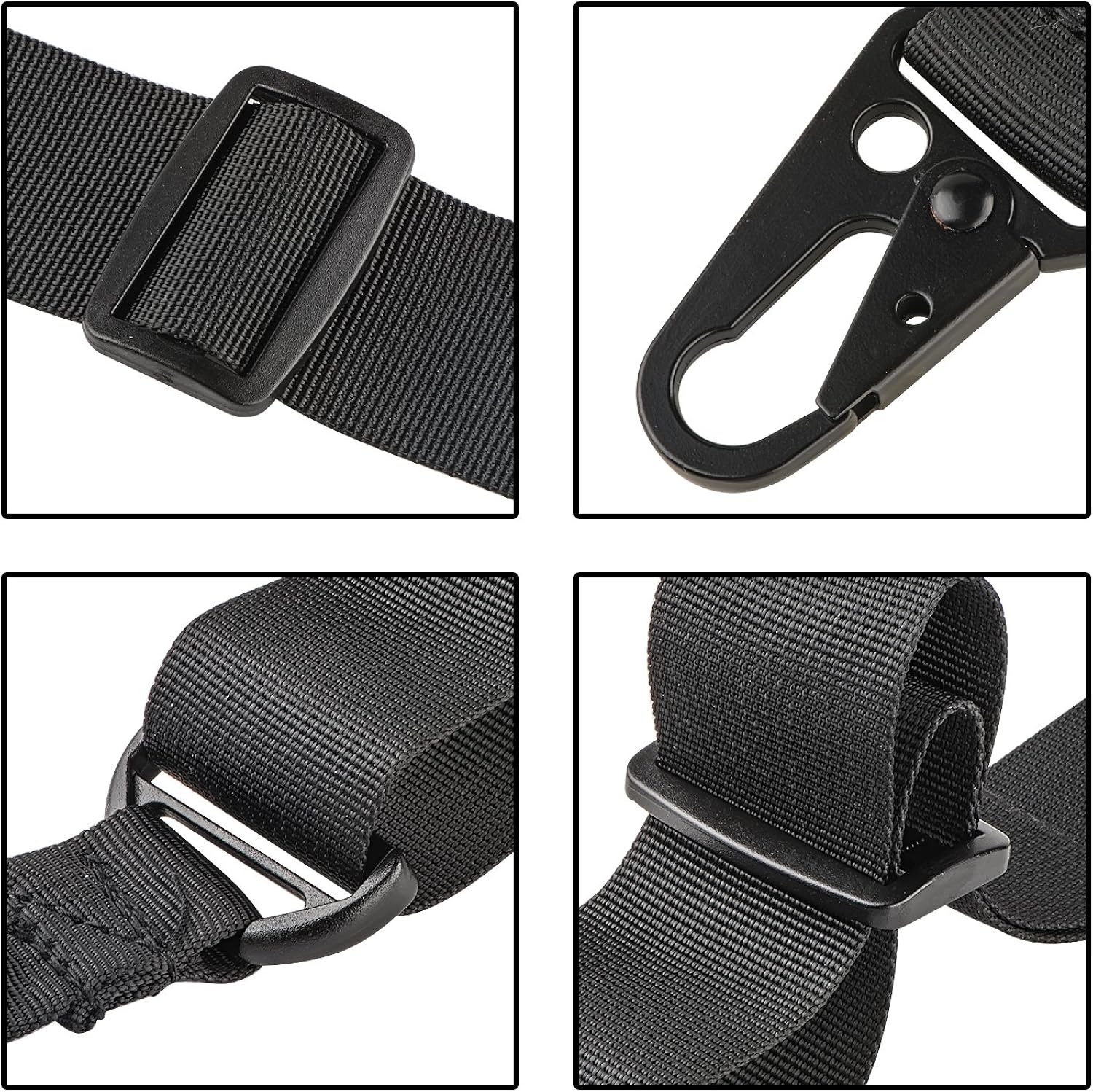 CVLIFE Two Points Sling with Length Adjuster Traditional Sling with Metal Hook for Outdoors Black: Shoes