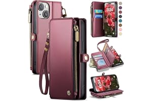 Defencase Wallet Case Compatible with iPhone 14 with RFID Blocking Card Holder for Women and Men, Fashion PU Leather Magnetic