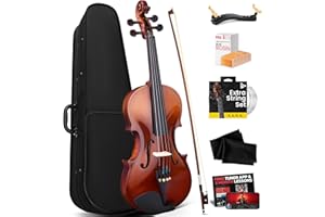 Pyle Full Size Beginner Violin - 4/4 23-Inch Student Full Size Violin Starter Kit Adult w/ Premium Travel Case & Student Bow,