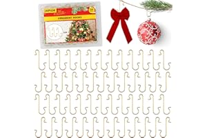JAPIOR 300 Pcs S-Shaped Ornament Hangers with Storage Box - Festive Christmas Tree Decorations (Gold)