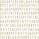 Trnayi 234pcs/9sets Gold Letter Charms ABC Alphabet Charms DIY Bracelets Necklace Jewelry Keychain with 300pcs Open Jump Rings for Jewelry Making Gift Capital A-z Kc Gold