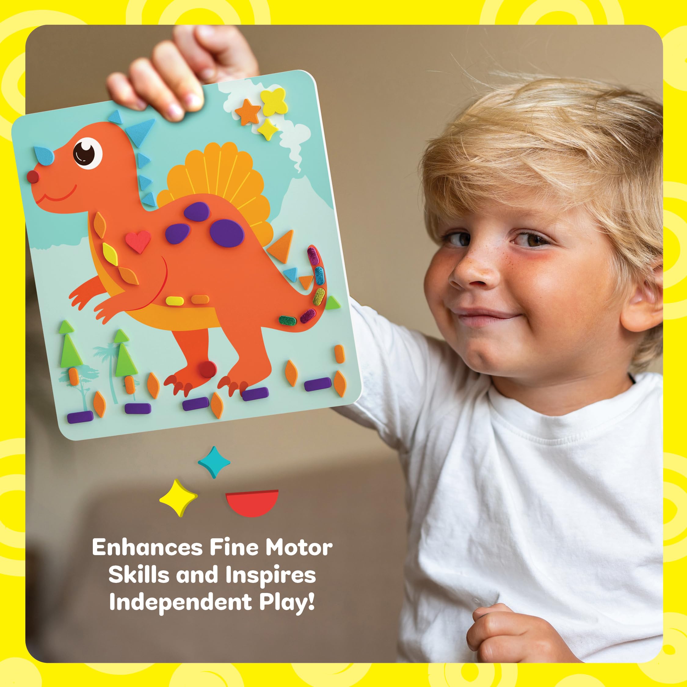 Dan&Darci Foam Sticker Art Craft for Kids - Toddler Arts & Crafts for Ages 3-5 - Boys 4-6 Birthday Gift & Stocking Stuffer