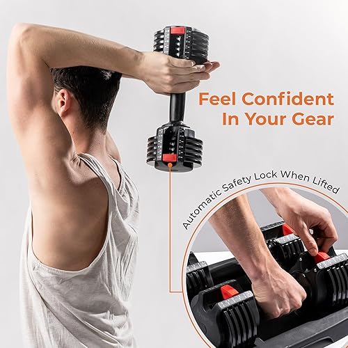 Adjustable Dumbbell Set Lifepro Quick-Change 15-55lb Weights