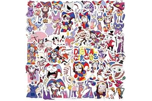 Ziyziiy 50Pcs The Amazing Digital Circus Stickers for Water Bottle, Cute Cartoon Waterproof Vinyl Decal for Teen Girl Kids Laptop Luggage, Phone Computer Skateboard (The Amazing Digital Circus)