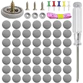 50 Kits Car Roof Headliner Repair Kit, 202Pcs Rivets Repair Button Auto Roof Snap Rivets Retainer for Interior Ceiling Cloth Fixing Repair Buckle with Installation Tool (Grey Grid)