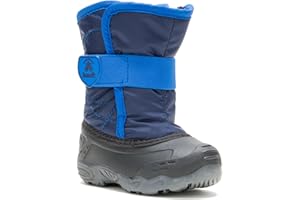Kamik Kids Snowbug 5 Winter Snow Boot Waterproof Nylon Adjustable Strap Vegan Friendly Warm Insulated