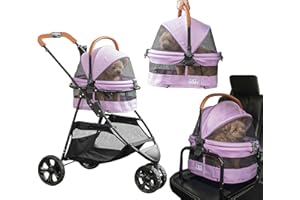 PET GEAR INC Pet Gear, A Vermont Family Owned Company Since 1936, 3-in-1 Travel System, View 360 Stroller Converts to Carrier and Booster Seat with Easy Click N Go Technology, for Small Dogs & Cats, 4 Colors