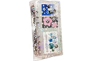 Alpengulen A6 Sticker Organizer Binder Album Sticker Book for Planner Journal Scrapbook Sticker Collecting Book Double-Sided 20 Pages Sticker Storage Binder (Star, 7.7 in)