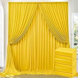 30ft x 10ft Wrinkle Free Yellow Backdrop Curtains