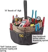 Custom Leathercraft 1148 22-Pocket Tool Parts Drawstring Bucket Bag 10x6 view 2