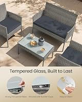 SONGMICS Garden Furniture Set Outdoor PE Rattan Conversation Grey view 5