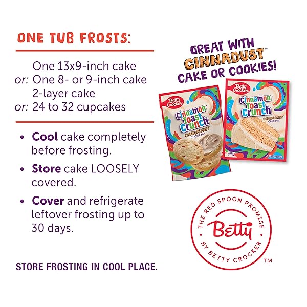 BETTY CROCKER CINNAMON TOAST CRUNCH FROSTING, MADE WITH CINNADUST, 16 OZ