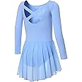 DIPUG Girls Dance Dress Long Sleeve Ballet Leotards Toddler Dance Outfit