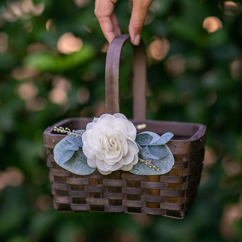 gold wire flower girl basket