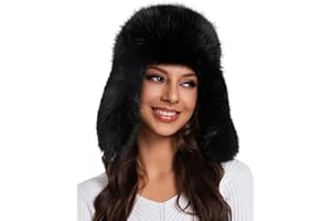 Aiphamy Faux Fur Fluffy Trapper Hat for Women & Men – Winter Warm Russian Ushanka Hat with Ear Flaps