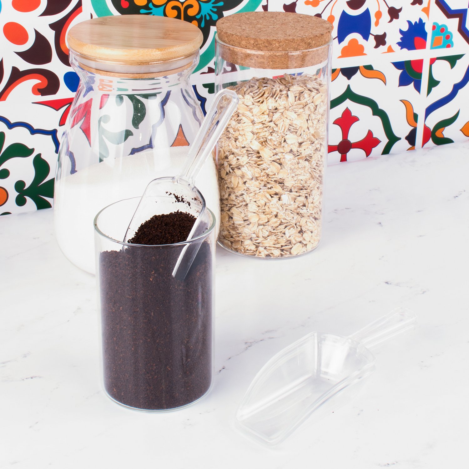 5.5" Mini Clear Acrylic Plastic Kitchen Scoops for Weddings, Candy