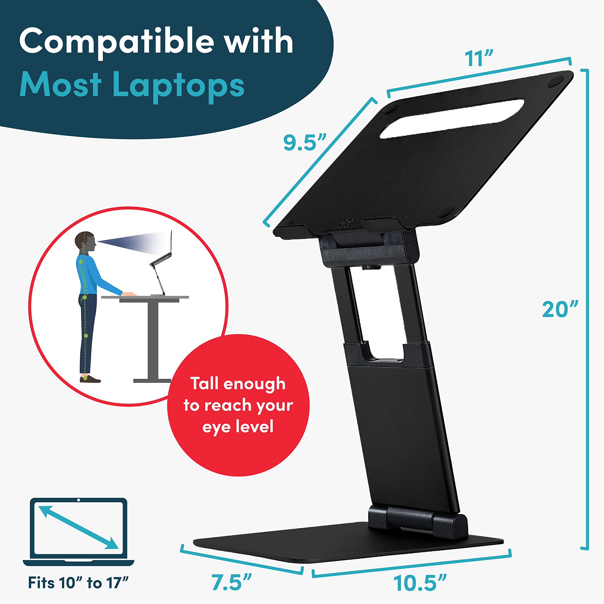 Mua Ergonomic Laptop Stand For Desk, Adjustable Height Up To 20 ...