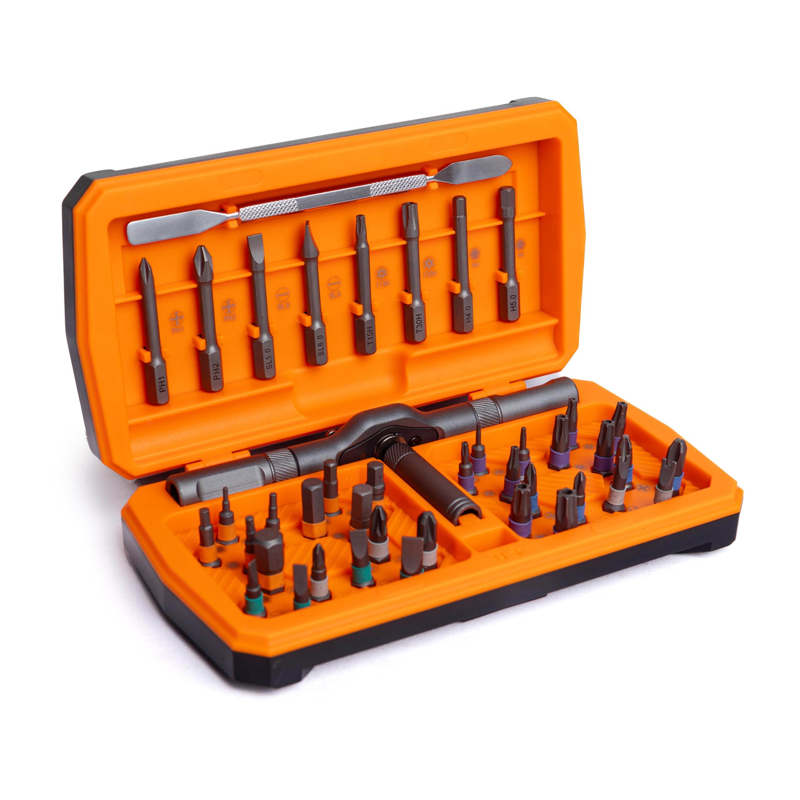 Photo 1 of ANVANNA 42 in 1 magnetic screwdriver set, DIY ratchet screwdriver set, multi position magnetic drive set with detachable ratchet handle, portable compact repair kit