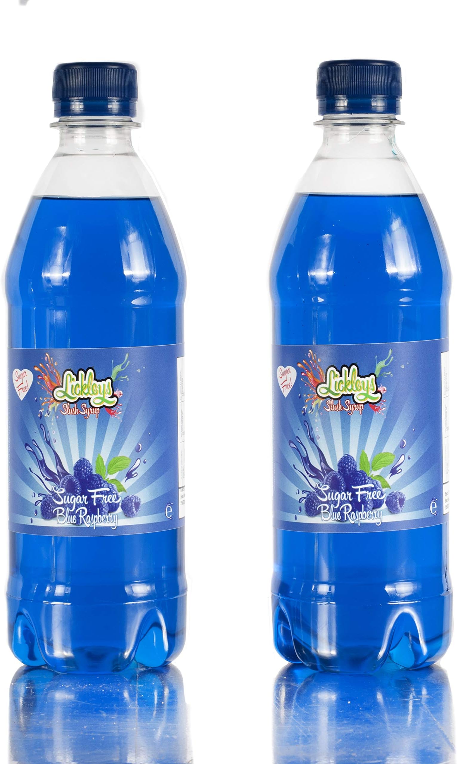 Lickleys Twin Pack of 500ml Sugar Free 2 x Blue Raspberry Slurpee Slush Puppy Style Syrups Diet Slush