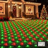 Lovelite 360LED Christmas Net Lights, 21ft x 5ft Mesh Lights Outdoor Green Wire 8 Modes Timer, Waterproof Connectable String Lights for Bushes Xmas Tree Garden Holiday Party Decor - Red Green
