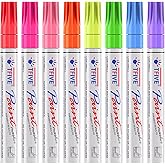 TFIVE Fluorescent Paint Markers, 8 Colors Neon UV Paint Pens for Blacklight | Oil Based, Medium Tip, Waterproof, Permanent Marker Pens for Rock Painting, DIY Art Craft, Scrapbooking, Glass Window