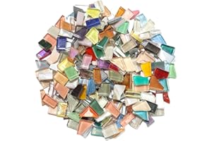 ZWCT Mixed Color Irregular Mosaic Glass Mosaic Tiles Pieces, 300 Grams Mosaic DIY Set Adult Mosaic Set, Mosaic Crafts Mosaic Making Supplies