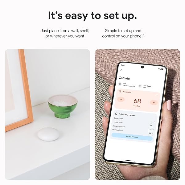 GOOGLE NEST TEMPERATURE SENSOR (2ND GEN) – ROOM COMFORT SENSOR WITH SCHEDULING – WORKS WITH THE NEST LEARNING THERMOSTAT (3RD AND 4TH GEN) AND NEST THERMOSTAT E – PORCELAIN, WHITE