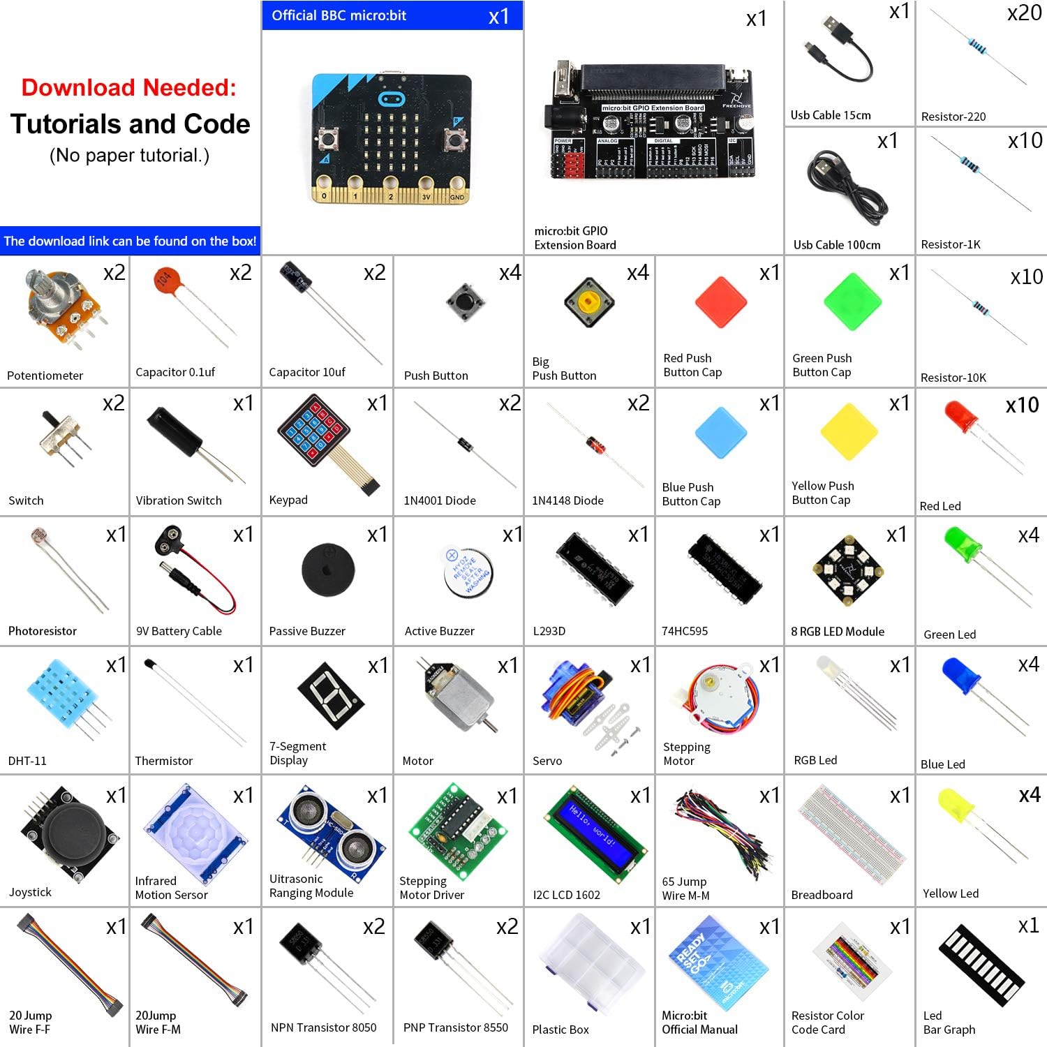 Freenove Ultimate Starter Kit for BBC micro:bit (V2 Included), 316-Page Detailed Tutorial, 225 Items, 44 Projects - Image 3