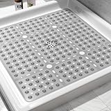 XIYUNTE Large 70x70cm Non Slip Shower Mat Anti Mold Grey view 9