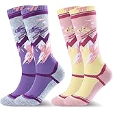 WEST BIKING Kids Merino Wool Ski Socks for Boys Girls Knee High Sock Thermal Winter Warm Snowboard Socks2 Pairs