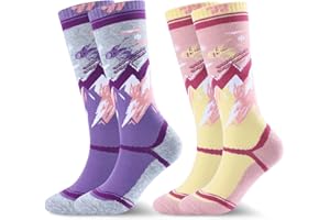 WEST BIKING Kids Merino Wool Ski Socks for Boys Girls Knee High Sock Thermal Winter Warm Snowboard Socks2 Pairs