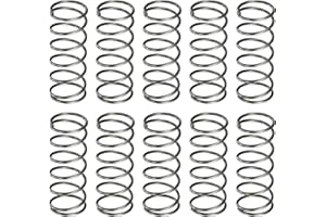 uxcell 10Pcs Compression Spring, 10mm OD, 0.8mm Wire Size, 25mm Free Length, Spring Steel Construction Extended Mechanical Compression Springs for Shop and Home Repairs, Silver Tone