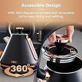 Tower Cavaletto Pyramid Kettle 1.7L 3000W Black Rose Gold Fast Boil view 6