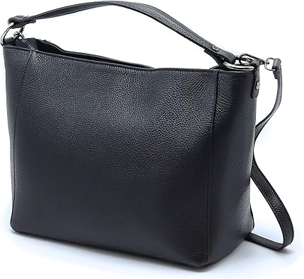 Amazon ショルダーバッグ レディースバッグ イタリアンレザー 本革 ハンドバッグ おしゃれ かわいい イタリア製 ブラック No 71 ブラック イタリアからの贈り物 ショルダーバッグ