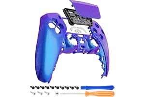 eXtremeRate Chameleon Purple Blue Touchpad Front Shell Compatible with ps5 Controller BDM-010 020 030 040 050, DIY Replacemen