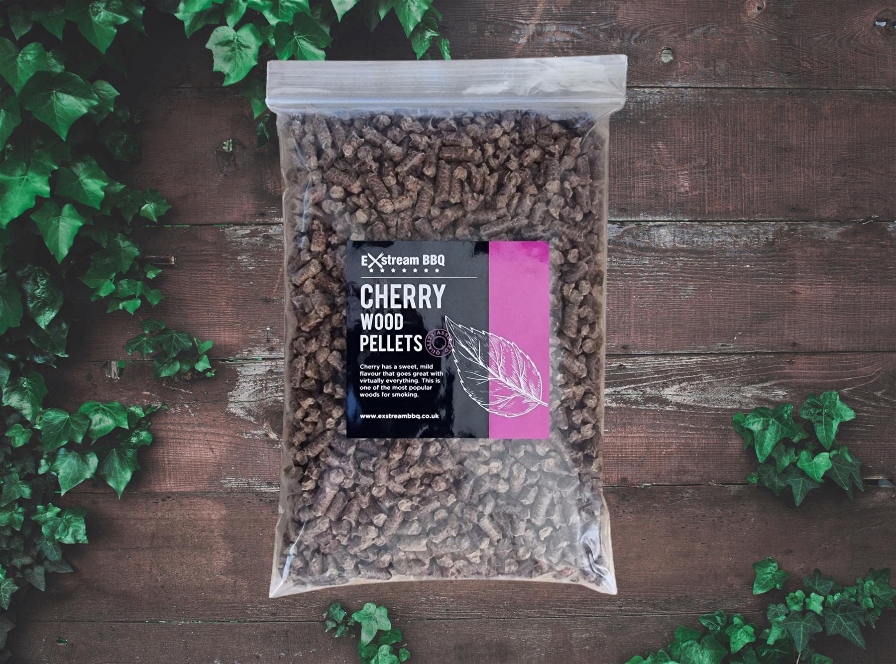 Exstream BBQ Cherry 1 Litre (Approx 660g) Pellet For Use With Ninja Woodfire Grill - Resealable Bags