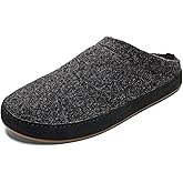 OLUKAI Hamani Hulu Men's Wool Mule Slippers, Soft & Comfortable Slippers with Premium Materials, Sheepskin Shearling & Italian Felt, All-Day Wear