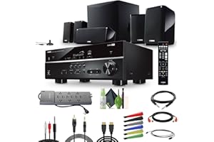Yamaha Audio YHT-4950U 4K Ultra HD 5.1-Channel Home Theater System with AV Receiver, 8" 50W RMS Powered Subwoofer Speakers True Surround Sound and Bluetooth Streaming Bundle with Accessories