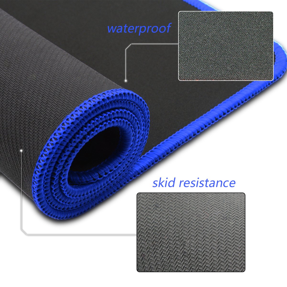 Gaming Mouse Pad, Topoint Extended Large Mouse and Keyboard Mat Soft+Waterproof+Anti Slip for Hardcore Gamer-78 * 30 cm (Blue)