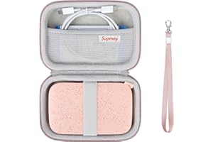 Supmay Hard Carrying Case for HP Sprocket Portable 2x3 Instant Color Photo Printer, Wireless Bluetooth Portable Printer, Storage Holder Bag with Mesh Pocket for Photo Paper, USB Cable, Rose Gold