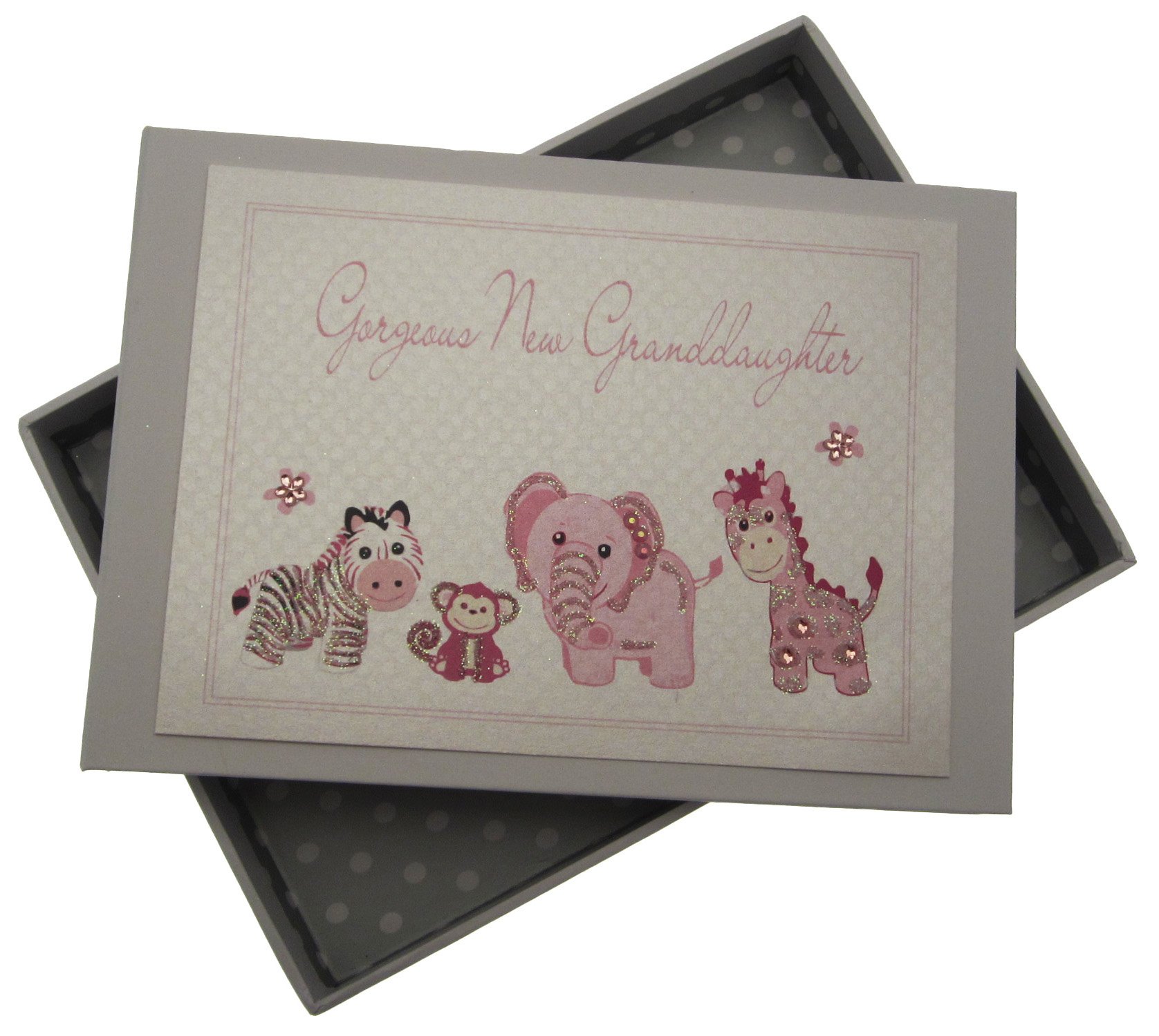 White Cotton Cards Handmade Gorgeous Granddaughter Tiny Photo Album (Pink),12.5x17.5x2.5 cm