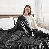 Electric Blanket Queen Heated Blanket Queen Size 84''X 90'' Soft Cozy Flannel with Dual Controller Heating Blanket of 5 Heating Level & 10 Hour Auto Off, ETL & FCC Certified, Machine Washable
