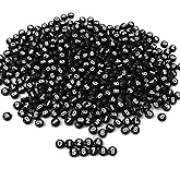 Amaney 500pcs Black Acrylic Number Beads 7x4mm Mixed Number Beads Acrylic Plastic Round Shape Loose Beads