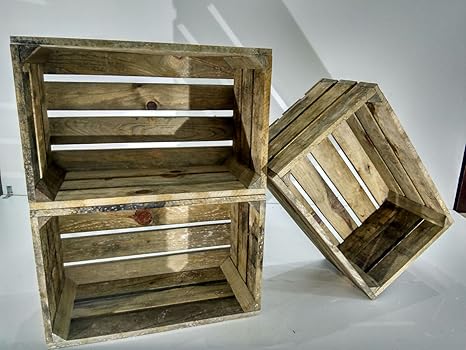 Lote DE 3 Cajas DE Madera Envejecida Tipo Fruta Vintage: Amazon.es: Hogar