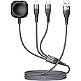 Apple Watch Charger Multi Charging Cable 6FT Nylon Braided USB AM Port to Lightning Type C USB C Cord iWatch Magnetic Wireless Charger 3 in 1 Charging Wire for Apple iPhone Android Phone and iWatch