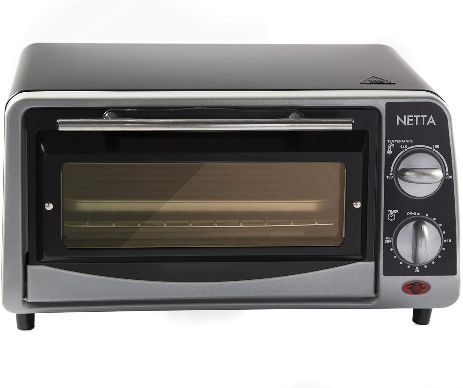 NETTA 9L Electric Mini Oven Black and Silver with Adjustable