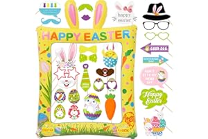 29 Pack Fun Giant Easter Theme Inflatable Selfie Frame & Photobooth Props Set for Pictures & Decors Happy Easter Photo Props 