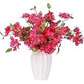 Apeair 10PCS Bougainvillea Artificial Flowers 30" Silk Fake Bougainvillea Branches Faux Flowers Vines for Home，Garden，Wedding，Party，Indoor and Outdoor，Floral Arrangement and DIY Decor（Rose Red）