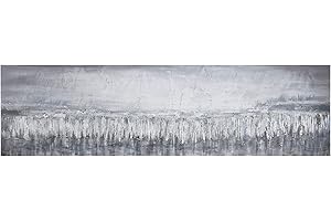 Empire Art Direct Abstract Wall Art Textured Hand Painted Canvas by Martin Edwards, Unframed, 20" x 72", Silver Dust