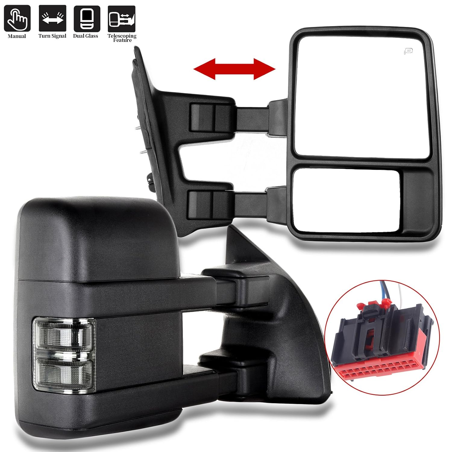 Amazon.com: ECCPP Towing Mirrors for 2008-2016 Ford F250 F350 F450 F550 Super  Duty Manual Led Turn Signal Lights Pickup Mirrors: Automotive